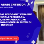 PVC sebagai Pengganti Keramik Dinding: Kenali Perbedaan, Kelebihan, Kekurangan, dan Pertimbangan Sebelum Memilih Material Interior
